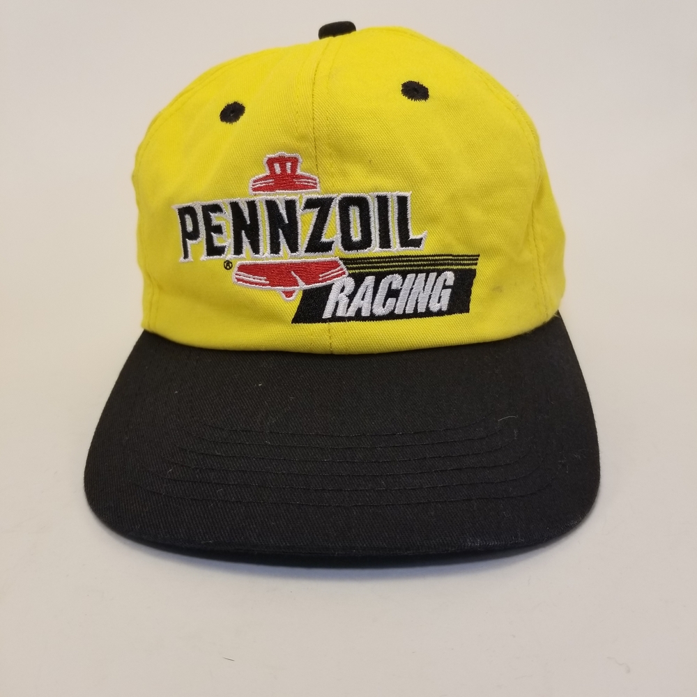 PENNZOIL RACING Automotive Oil Advertising Logo Yellow Adjustable Hat